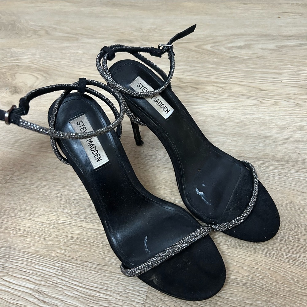 Steve Madden Glitter Black Heels